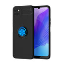 For Huawei Enjoy 20 Metal Ring Holder 360 Degree Rotating TPU Case(Black+Blue)