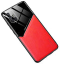 For Samsung Galaxy A71 5G All-inclusive Leather + Organic Glass Phone Case with Metal Iron Sheet(Red)