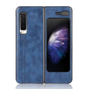 For Samsung Galaxy Fold 4G / Fold 5G / W20 5G Shockproof Sewing Cow Pattern Skin PC + PU + TPU Case(Blue)
