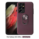 For Samsung Galaxy S21 UItra 5G 360 Rotary Multifunctional Stent PC+TPU Case with Magnetic Invisible Holder(Jujube Red)