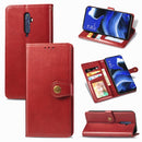 For OPPO Reno 2F/Reno 2Z Retro Solid Color Leather Buckle Phone Case with Lanyard & Photo Frame & Card Slot & Wallet & Stand Function(Red)