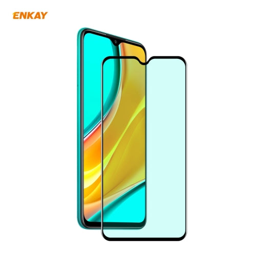 For Xiaomi Redmi Note 8 Pro ENKAY Hat-Prince 0.26mm 9H 6D Curved Full Screen Eye Protection Green Film Tempered Glass Protector
