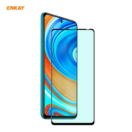 For Redmi Note 9S/Note 9 Pro (Max) ENKAY Hat-Prince 0.26mm 9H 6D Curved Full Screen Eye Protection Green Film Tempered Glass Protector