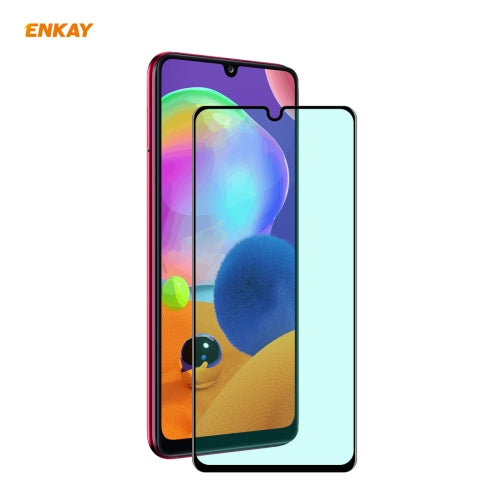 For Samsung Galaxy A31 ENKAY Hat-Prince 0.26mm 9H 6D Curved Full Screen Eye Protection Green Film Tempered Glass Protector