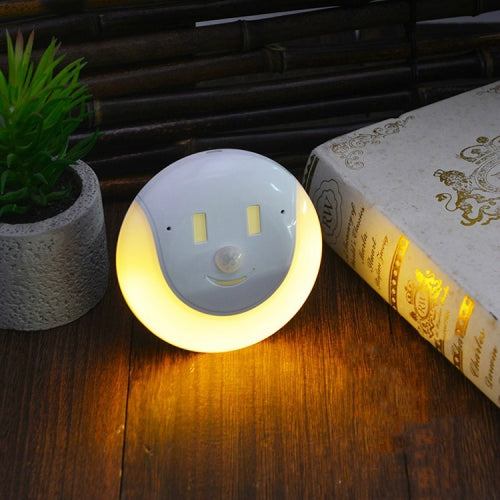 USB Charging Light & Human Body Sensing Control Smile Magnetic Night Light(Warm white light)