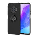 For Huawei Enjoy 20 Plus Metal Ring Holder 360 Degree Rotating TPU Case(Black+Black)