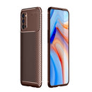 For OPPO Reno4 4G Global Official Version Carbon Fiber Texture Shockproof TPU Case(Brown)