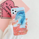 For iPhone 12 / 12 Pro TPU Smooth Marbled IMD Mobile Phone Case(Norwegian Red F20)