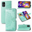 For Samsung Galaxy M31s Mandala Flower Embossed Horizontal Flip Leather Case with Bracket / Card Slot / Wallet / Lanyard(Green)
