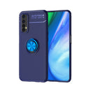 For OPPO Realme 7 Metal Ring Holder 360 Degree Rotating TPU Case(Blue+Blue)