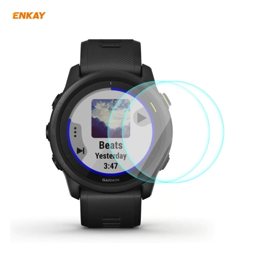 2 PCS For Garmin Forerunner 745 ENKAY Hat-Prince 0.2mm 9H 2.15D Curved Edge Tempered Glass Film