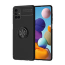 For Samsung Galaxy M51 (Side Fingerprint) Metal Ring Holder 360 Degree Rotating TPU Case(Black+Black)