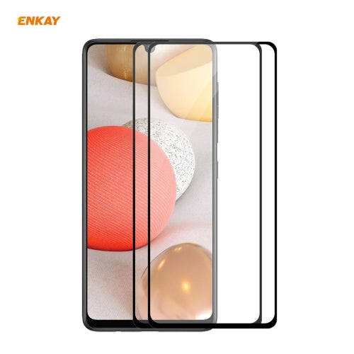 For Samsung Galaxy A42 5G 2 PCS ENKAY Hat-Prince Full Glue 0.26mm 9H 2.5D Tempered Glass Full Coverage Film