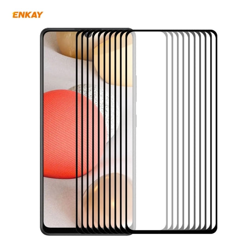 For Samsung Galaxy A42 5G 10 PCS ENKAY Hat-Prince Full Glue 0.26mm 9H 2.5D Tempered Glass Full Coverage Film
