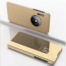 For Huawei Y9a 2020/Enjoy 20 Plus Plated Mirror Horizontal Flip Leather Case with Holder(Gold)