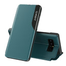For Samsung Galaxy Note 8 Side Display Magnetic Shockproof Horizontal Flip Leather Case with Holder(Green)