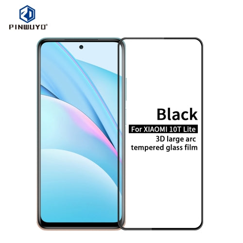 For Xiaomi Mi 10T Lite PINWUYO 9H 3D Curved Full Screen Explosion-proof Tempered Glass Film(Black)