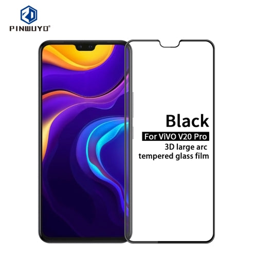 For vivo V20 Pro PINWUYO 9H 3D Curved Full Screen Explosion-proof Tempered Glass Film(Black)