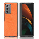 For Samsung Galaxy Z Fold2 / Z Fold2 5G Shockproof Crocodile Texture PC + PU Case(Orange)