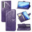 For OPPO Reno 4 PRO 4G Butterfly Love Flower Embossed Horizontal Flip Leather Case with Bracket / Card Slot / Wallet / Lanyard(Dark Purple)