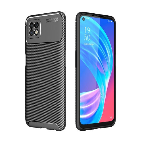 For Samsung Galaxy A42 Carbon Fiber Texture Shockproof TPU Case(Black)
