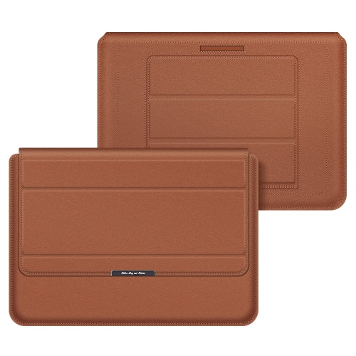 4 in 1 Uuniversal Laptop Holder PU Waterproof Protection Wrist Laptop Bag, Size:15/16inch(Brown)