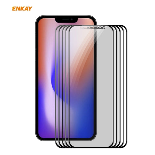 5 PCS ENKAY Hat-Prince 0.26mm 9H 6D Privacy Anti-spy Full Screen Tempered Glass Film For iPhone 12 Pro Max 6.7