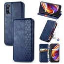 For OPPO Realme X7 Pro Cubic Grid Pressed Horizontal Flip Magnetic PU Leather Case with Holder & Card Slots & Wallet(Blue)