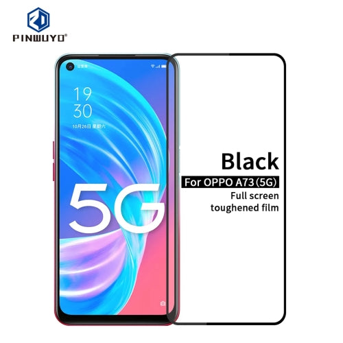For OPPO A73 5G PINWUYO 9H 2.5D Full Screen Tempered Glass Film(Black)