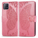 For Oppo A72 5G Butterfly Love Flower Embossed Horizontal Flip Leather Case with Bracket / Card Slot / Wallet / Lanyard(Pink)