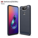 Brushed Texture Carbon Fiber TPU Case for Asus Zenfone 6 ZS630KL(Navy Blue)
