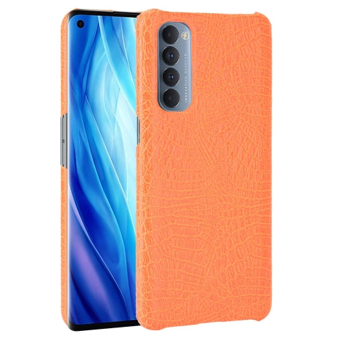 For OPPO Reno4 Pro 4G (Foreign India version) Shockproof Crocodile Texture PC + PU Case(Orange)