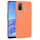 For OPPO A53 2020 / A32 2020 Shockproof Crocodile Texture PC + PU Case(Orange)