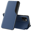 Side Display Magnetic Shockproof Horizontal Flip Leather Case with Holder For iPhone 12 Pro Max(Blue)