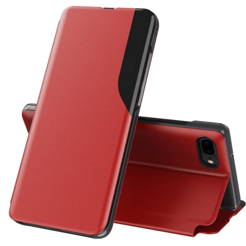 Side Display Magnetic Shockproof Horizontal Flip Leather Case with Holder For iPhone 6 Plus / 7 Plus / 8 Plus(Red)