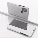 For OPPO Realme 7i/C17 Plated Mirror Horizontal Flip Leather Case with Holder(Silver)