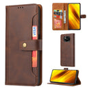 For Xiaomi POCO X3 NFC / X3 Calf Texture Double Fold Clasp Horizontal Flip Leather Case with Photo Frame & Holder & Card Slots & Wallet(Coffee)