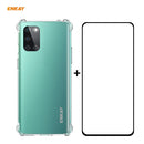 For OnePlus 8T Hat-Prince ENKAY Clear TPU Shockproof Case Soft Anti-slip Cover + 0.26mm 9H 2.5D Full Glue Full Coverage Tempered Glass Protector Film