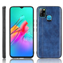 For Infinix Hot 10 Lite Shockproof Sewing Cow Pattern Skin PC + PU + TPU Case(Blue)