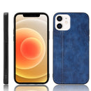 Shockproof Sewing Cow Pattern Skin PC + PU + TPU Case For iPhone 12 mini(Blue)