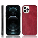 Shockproof Sewing Cow Pattern Skin PC + PU + TPU Case For iPhone 12 Pro Max(Red)