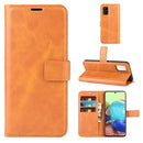For Samsung Galaxy A51 5G Retro Calf Pattern Buckle Horizontal Flip Leather Case with Holder & Card Slots & Wallet(Yellow)