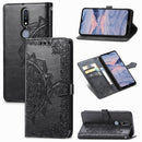 For Nokia 2.4 Mandala Flower Embossed Horizontal Flip Leather Case with Bracket / Card Slot / Wallet / Lanyard(Black)