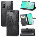 For OnePlus 8T Mandala Flower Embossed Horizontal Flip Leather Case with Bracket / Card Slot / Wallet / Lanyard(Black)