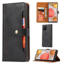 For Samsung Galaxy A42 Calf Texture Double Fold Clasp Horizontal Flip Leather Case with Photo Frame & Holder & Card Slots & Wallet(Black)