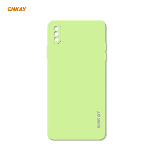 ENKAY ENK-PC072 Hat-Prince Liquid Silicone Straight Edge Shockproof Protective Case For iPhone XS Max(Light Green)