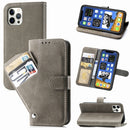 Rotary Card Matte PU Leather Case with Card Slots & Photo Frame & Holder For iPhone 12 / 12 Pro(Grey)