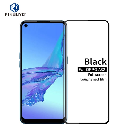 For OPPO A32 PINWUYO 9H 2.5D Full Screen Tempered Glass Film(Black)