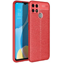 For OPPO A15 Litchi Texture TPU Shockproof Case(Red)