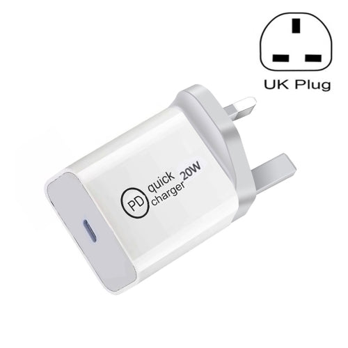 SDC-20W PD 20W Single USB-C / Type-C Interface Travel Charger UK Plug